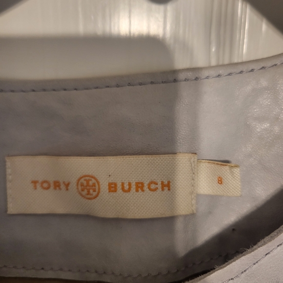 Tory Burch Leather Colorblock Pattern Coat size 8 - Picture 5 of 8